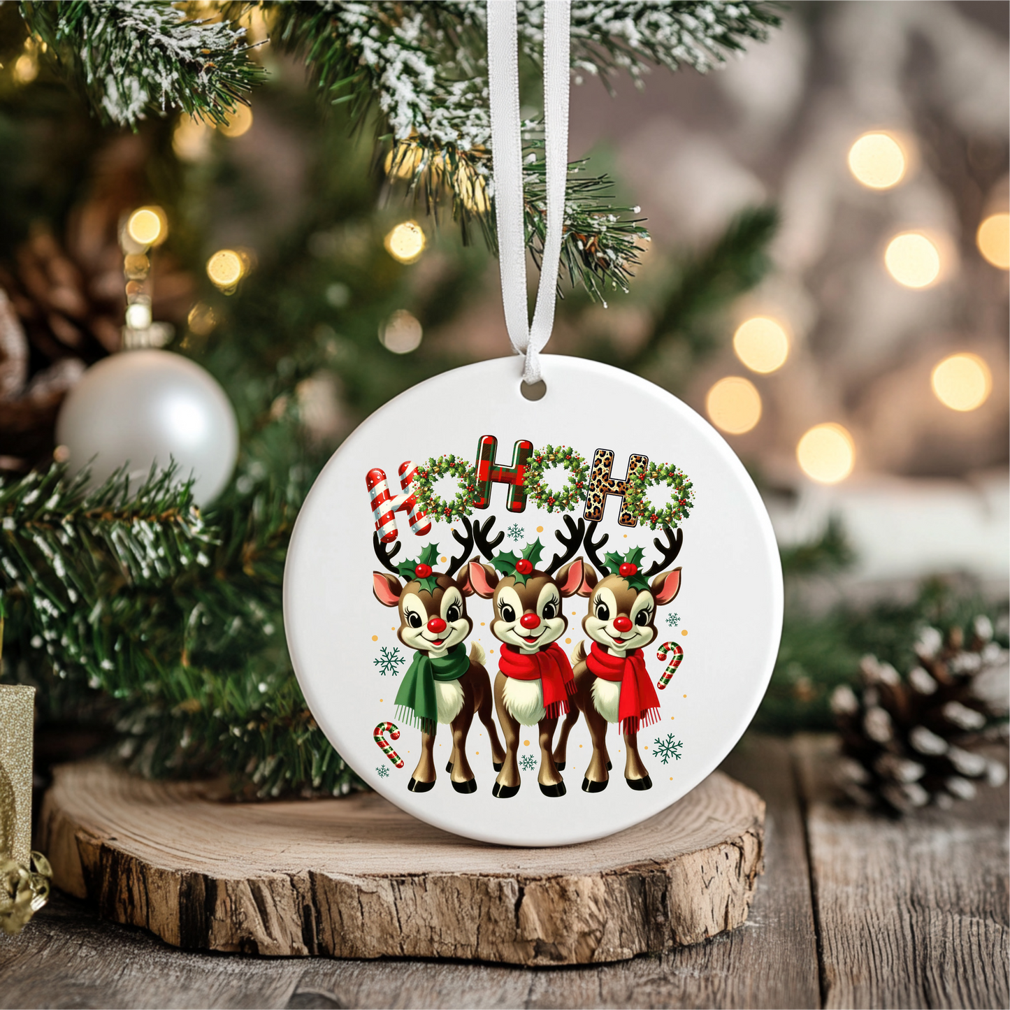 Round Acrylic Christmas Ornament with UV DTF Design