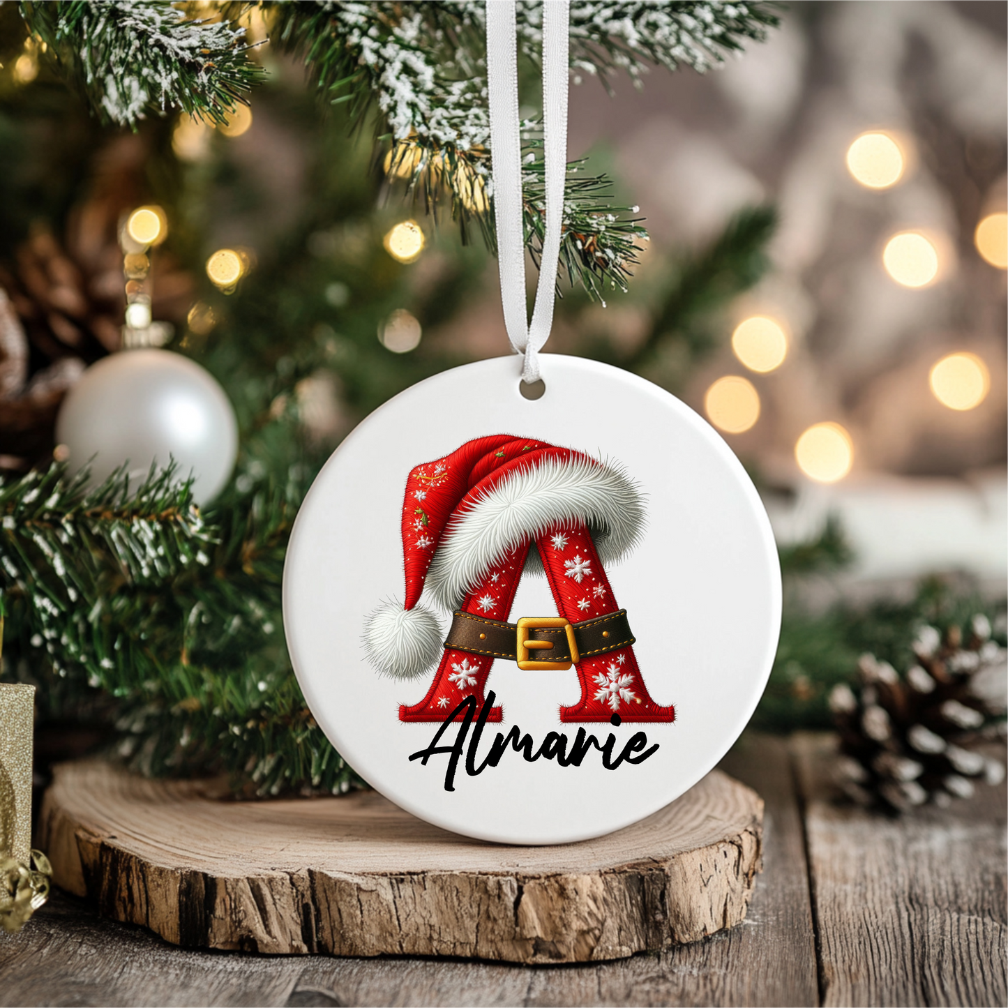 Round Acrylic Christmas Ornament with UV DTF Design