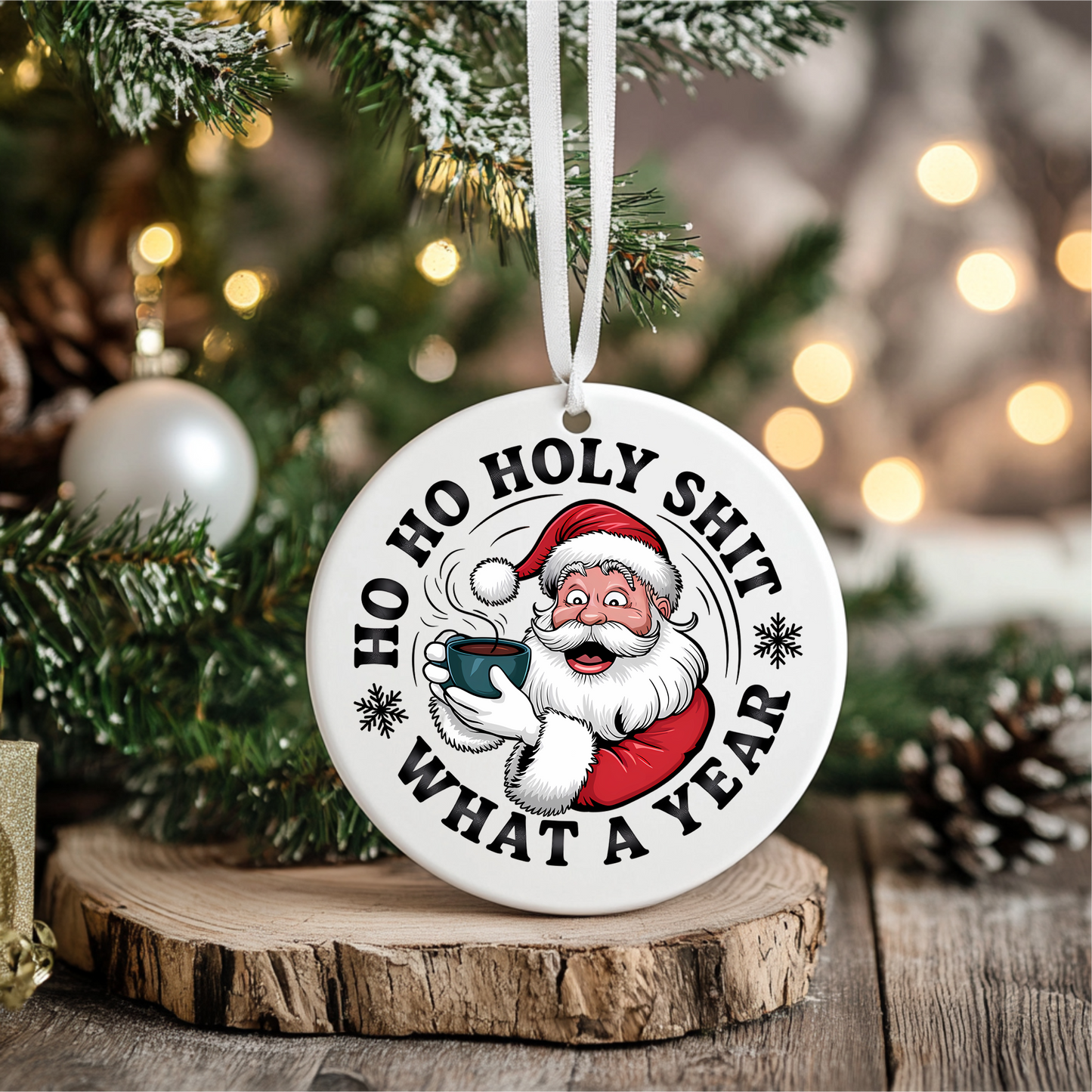 Round Acrylic Christmas Ornament with UV DTF Design