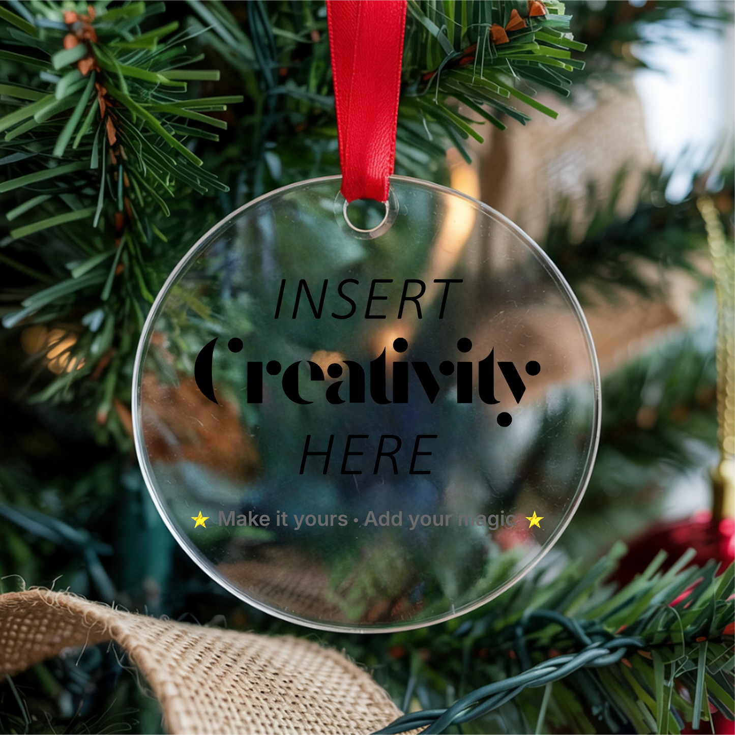 Round Acrylic Christmas Ornament with UV DTF Design