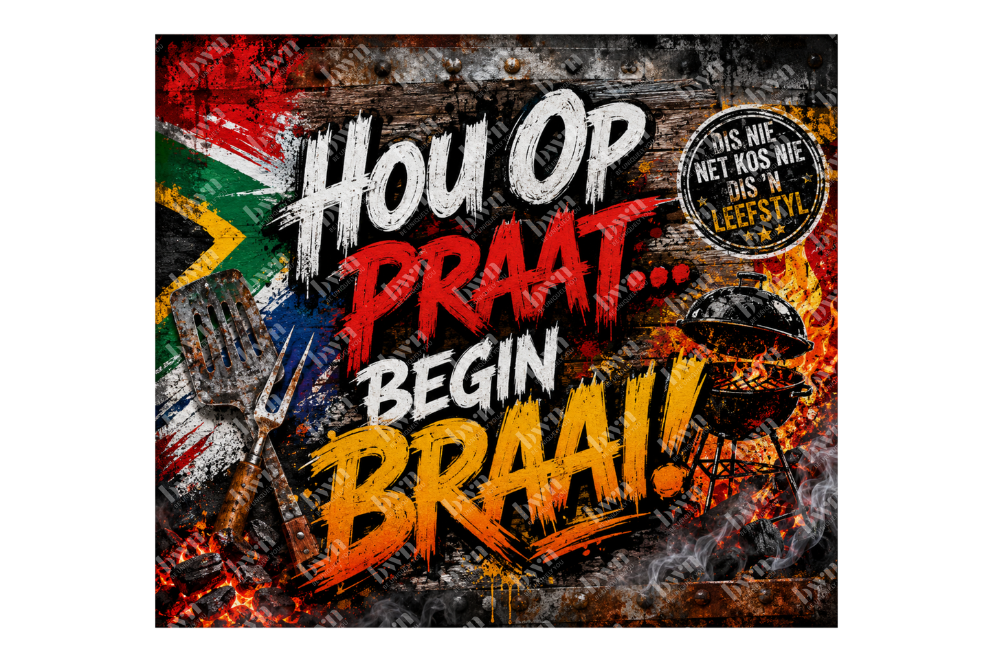 Premium 20oz Straight Tumbler Wrap Design - BraaiSA 01