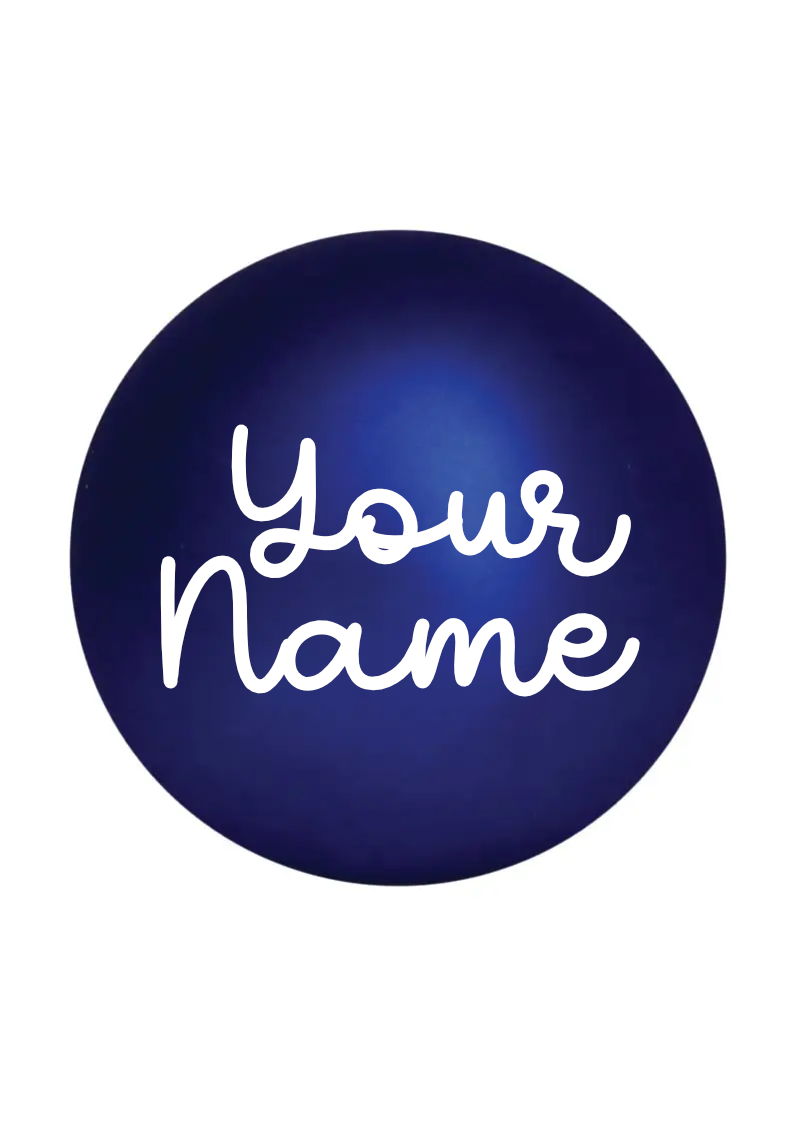 Personalised Christmas Bauble with Custom Vinyl Name