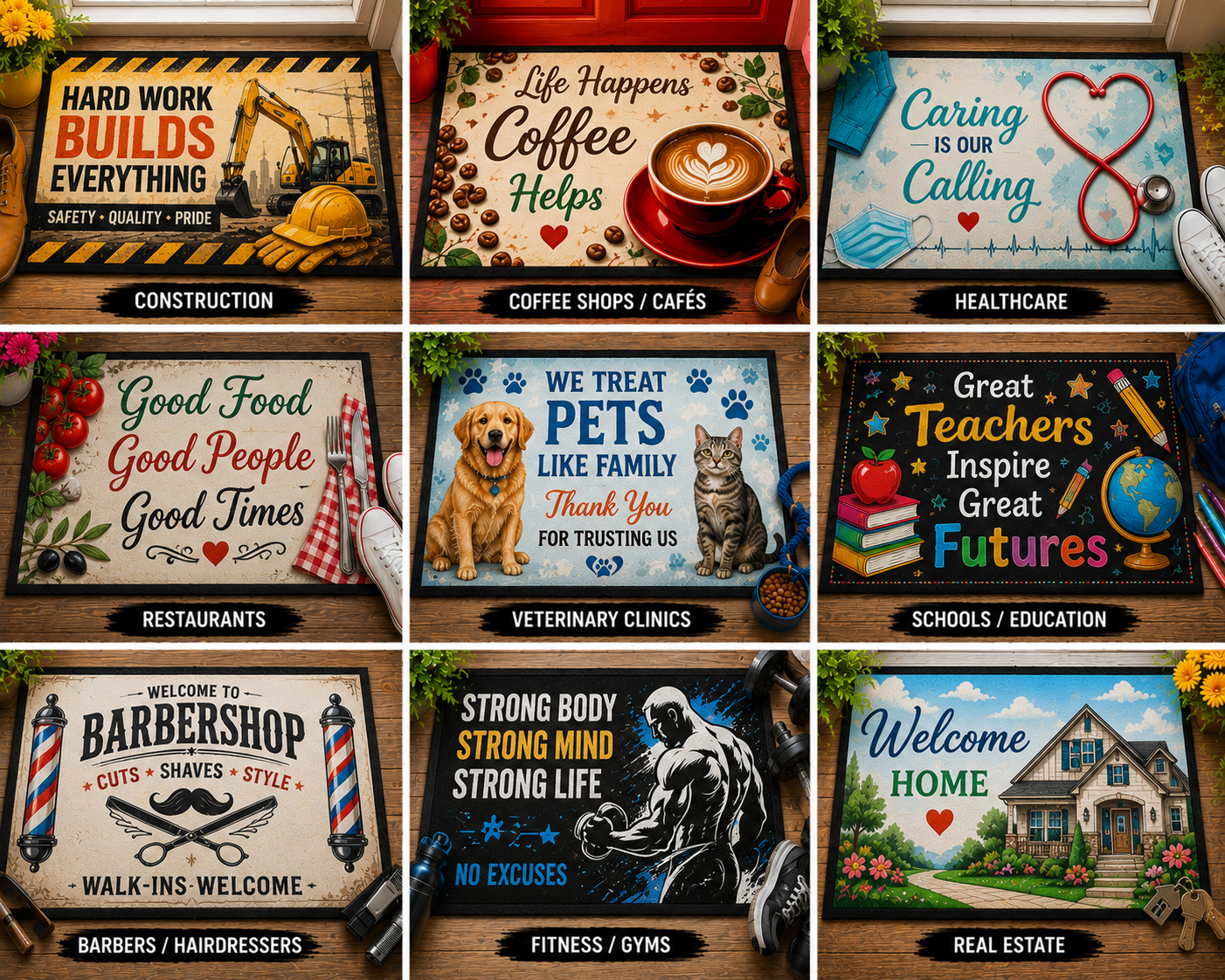 Custom Printed Doormat (600x400mm) | Personalised Welcome Mat | Indoor/Outdoor Entry Mat