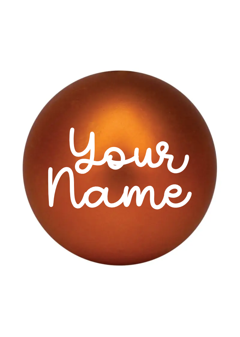 Personalised Christmas Bauble with Custom Vinyl Name