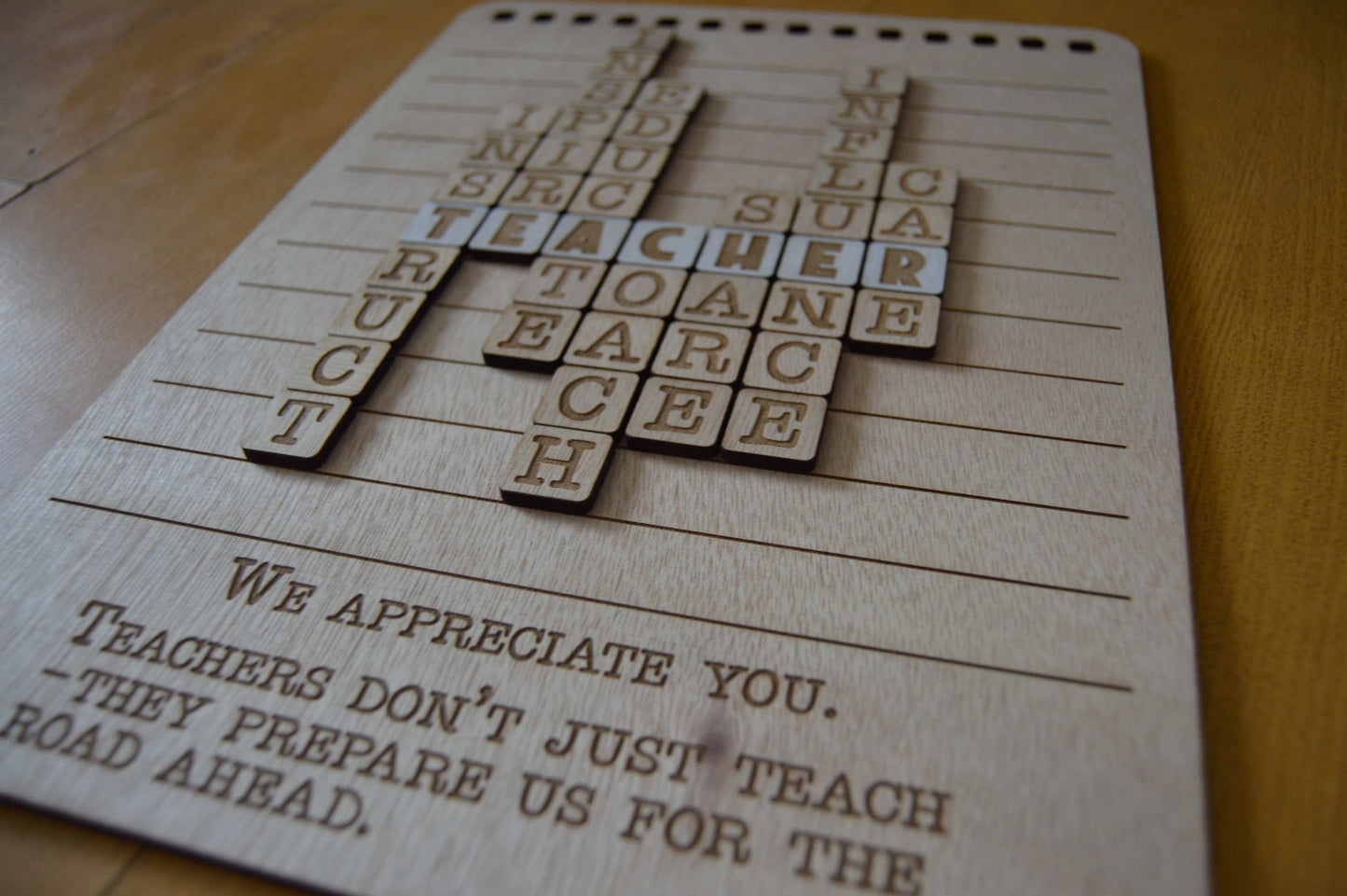 Teacher's Crossword Appreciation Sign