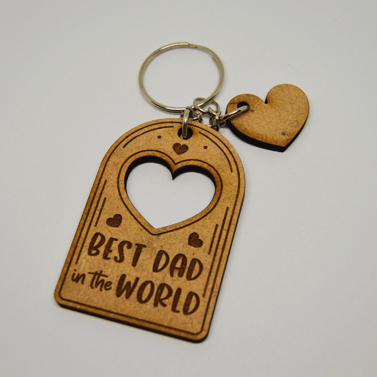 Father's Day Keyring with Charm - Best Dad in the World