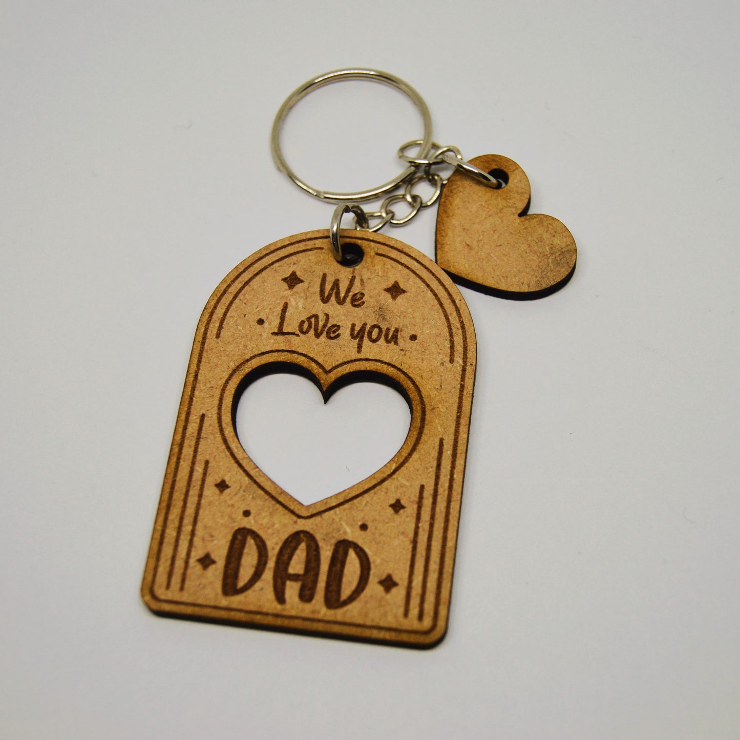 Father's Day Keyring with Charm - We Love you Dad