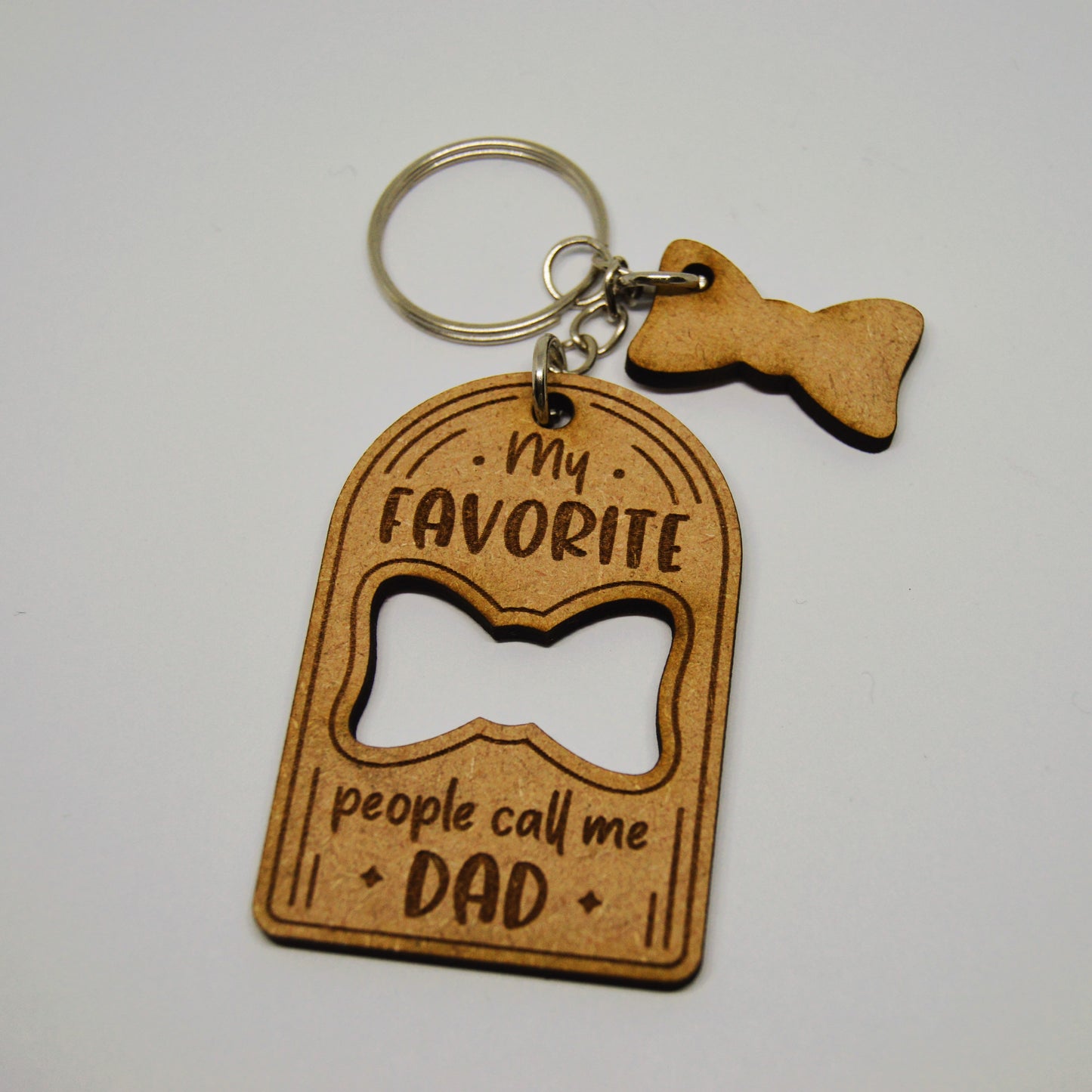 Father's Day Keyring with Charm - My favorite people call me Dad