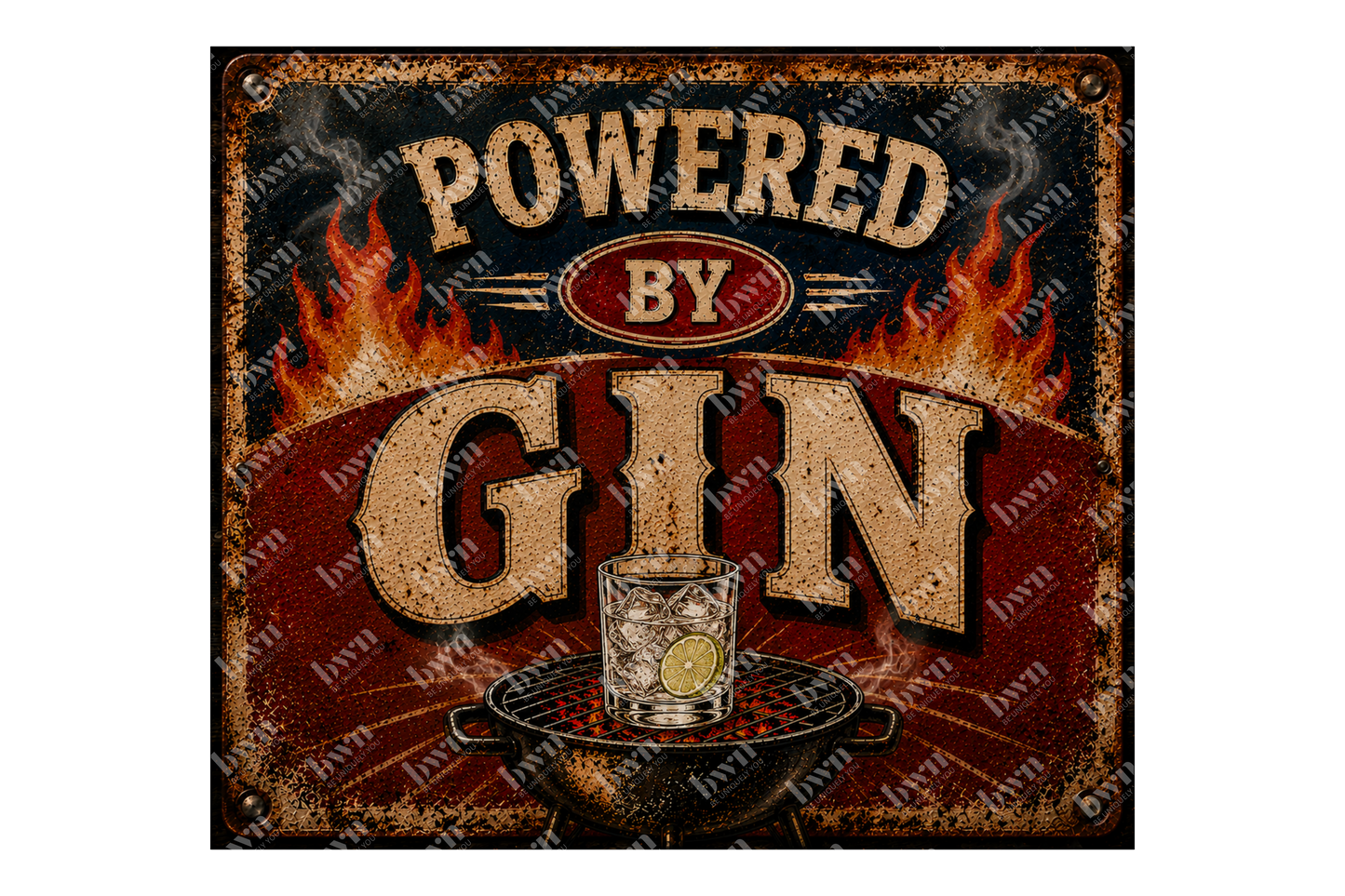Premium 20oz Straight Tumbler Wrap Design - Powered by Gin