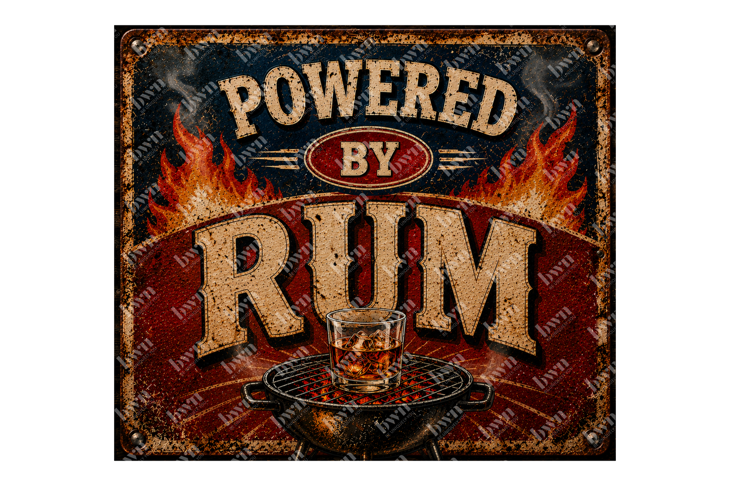 Premium 20oz Straight Tumbler Wrap Design - Powered by Rum