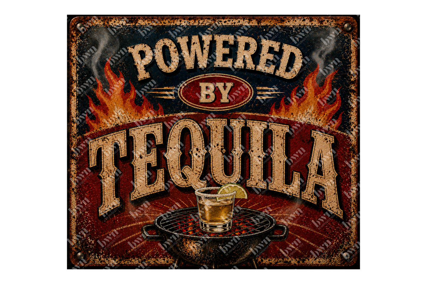 Premium 20oz Straight Tumbler Wrap Design - Powered by Tequila