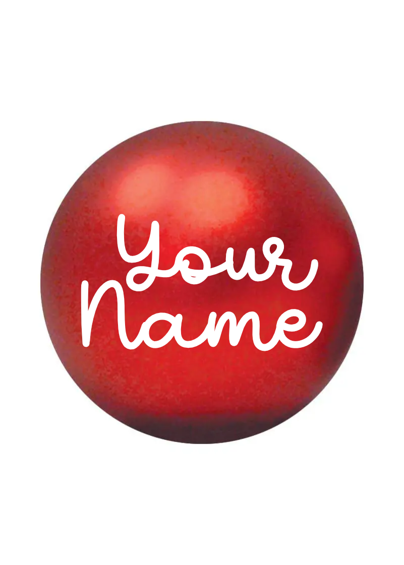 Personalised Christmas Bauble with Custom Vinyl Name