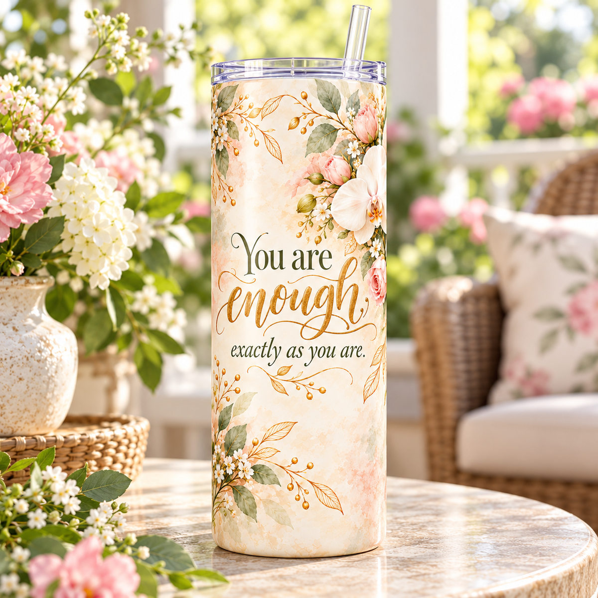 Already Enough 20oz Tumbler – lifestyle view