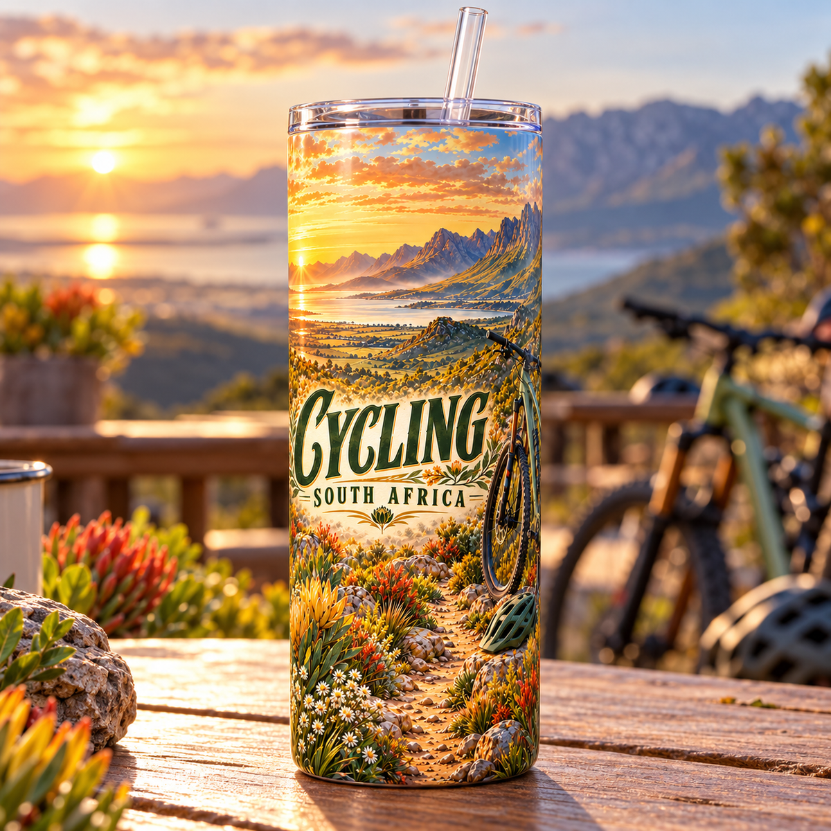 Fynbos Trail Cycling 20oz Tumbler – lifestyle view
