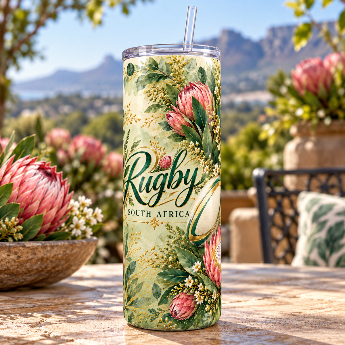 Protea Rugby Elegance 20oz Tumbler – lifestyle view