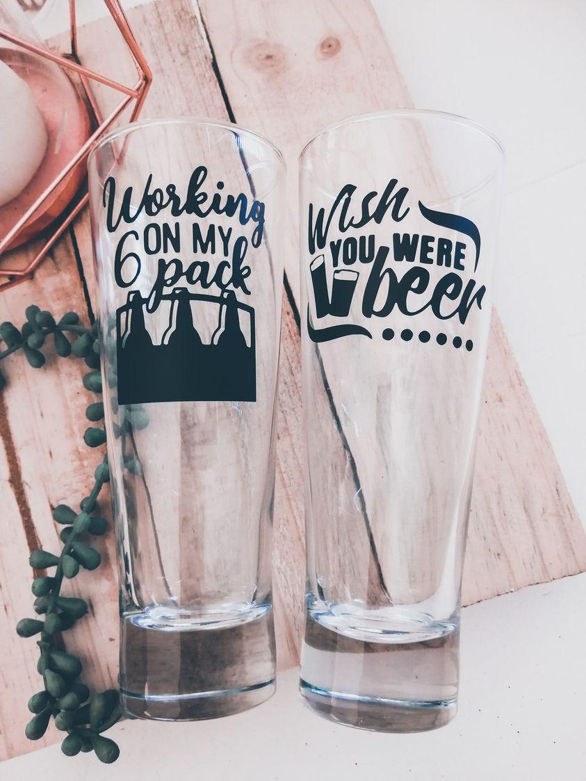 Beer Glass with Vinyl – But Why Not - Personalized Gifts