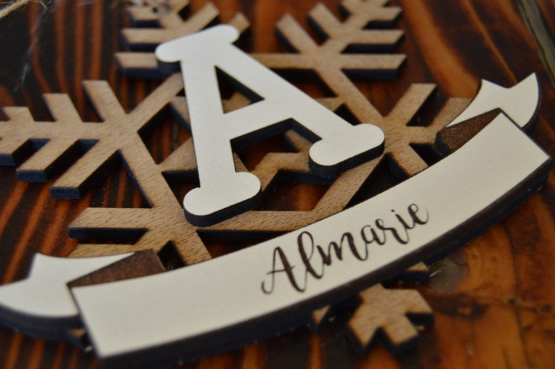 Monogram Snowflake Ornament