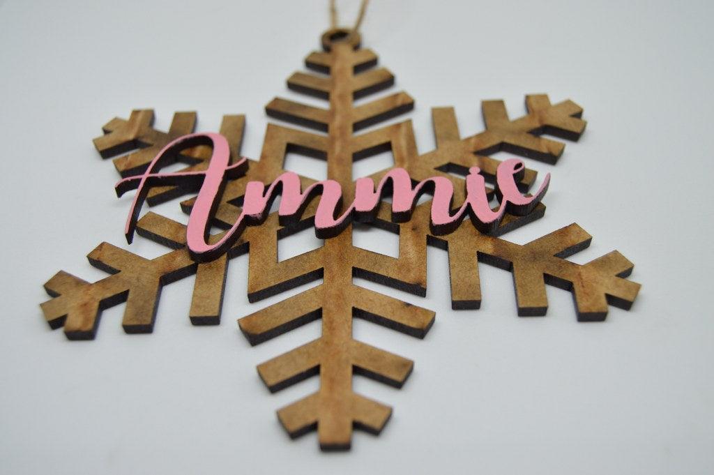 Christmas Ornament - Snowflake with name - But Why Not - Personalized Gifts