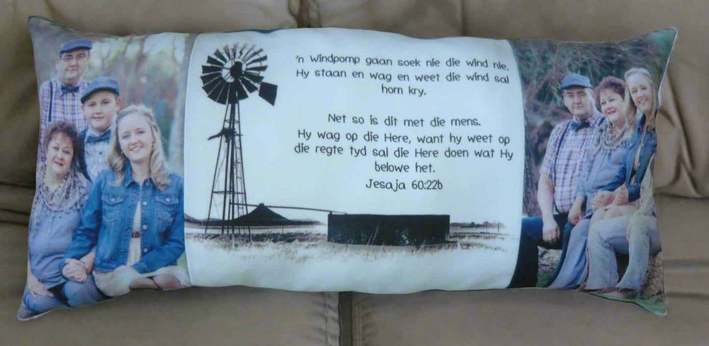 Longer Pillow with 3 Photos - But Why Not - Photo Gifts