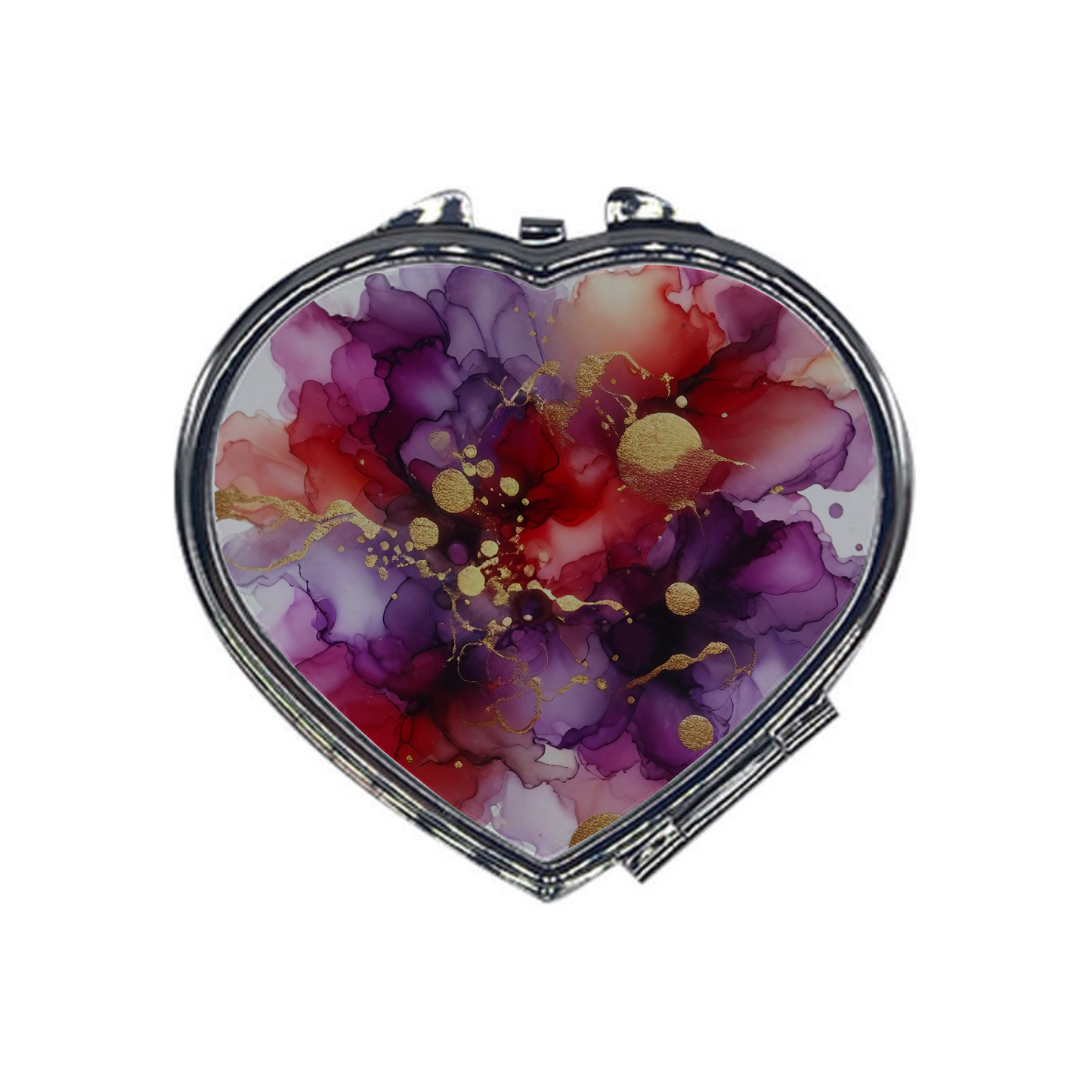 Heart-Shaped Compact Mirror – Custom Printed Personalised Pocket Mirror