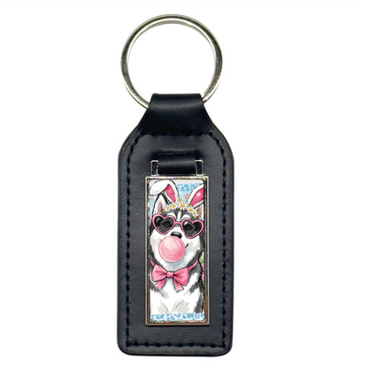 PU & Metal Rectangle Keyring – Custom Printed Sublimation Keychain