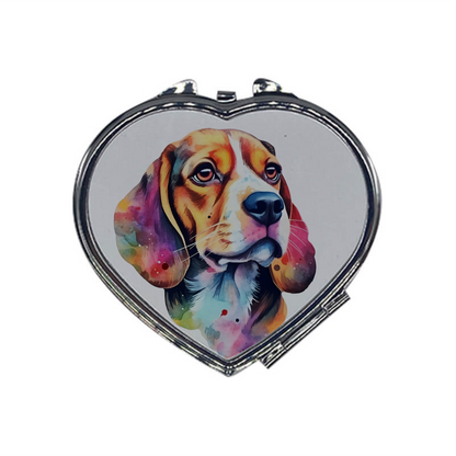 Heart-Shaped Compact Mirror – Custom Printed Personalised Pocket Mirror