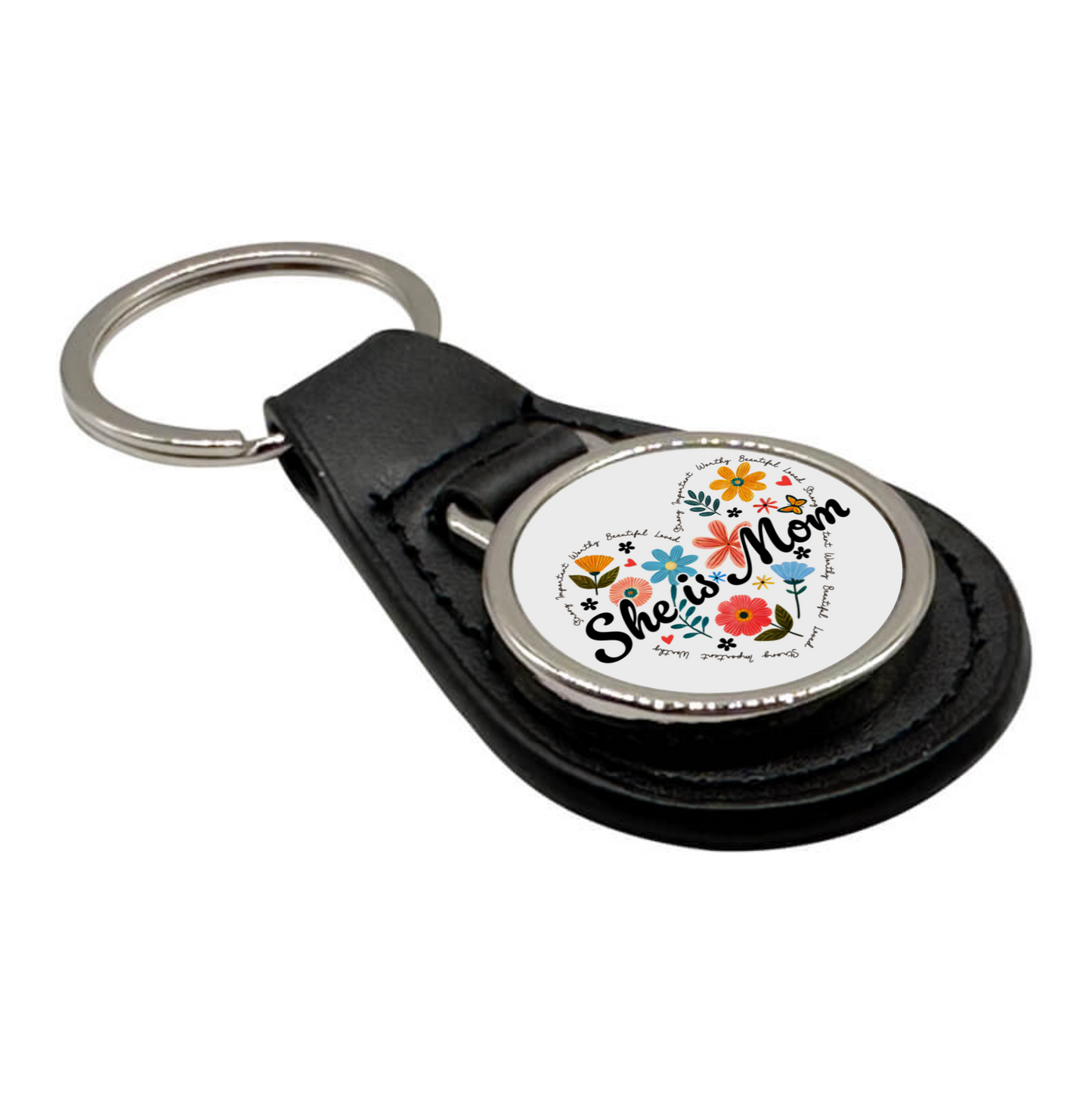 PU & Metal Round Keyring – Custom Printed Sublimation Keychain