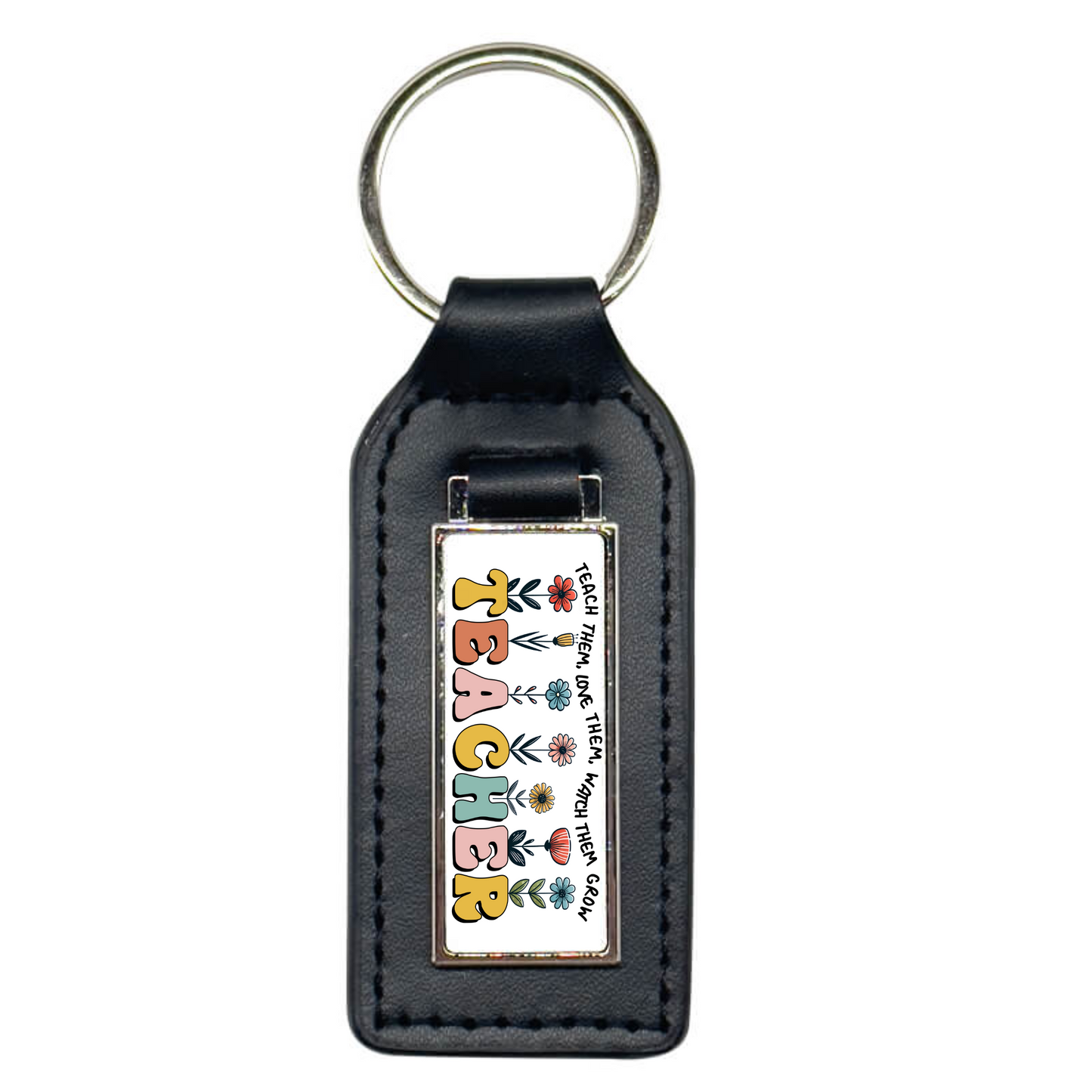 PU & Metal Rectangle Keyring – Custom Printed Sublimation Keychain