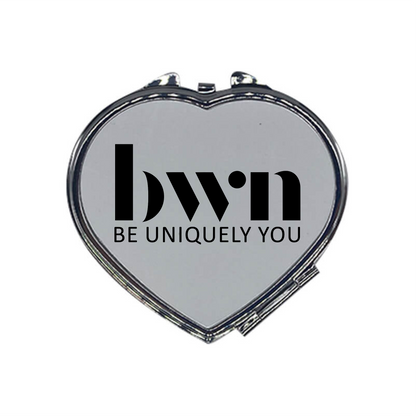 Heart-Shaped Compact Mirror – Custom Printed Personalised Pocket Mirror