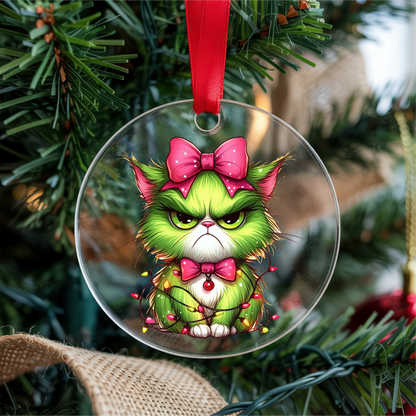 Round Acrylic Christmas Ornament with UV DTF Design