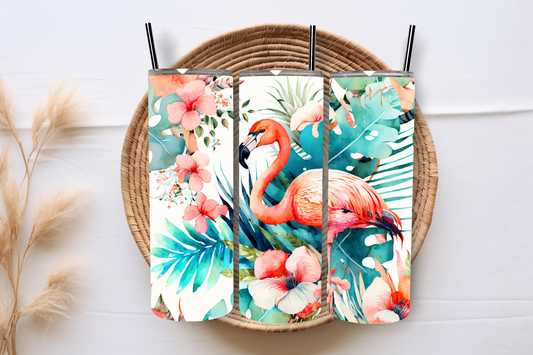 Skinny Tumbler - Flamingo Florals 2