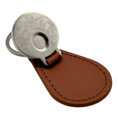 PU & Metal Round Keyring – Custom Printed Sublimation Keychain