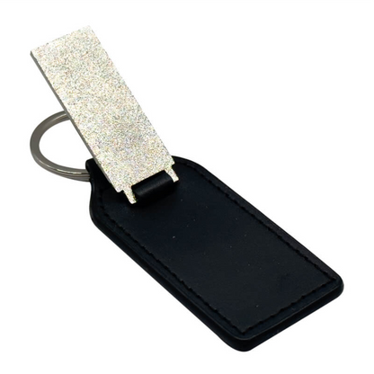 PU & Metal Rectangle Keyring – Custom Printed Sublimation Keychain
