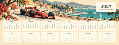 Riviera Racing Poster 2027 calendar desk mat full design – 780 × 300 mm