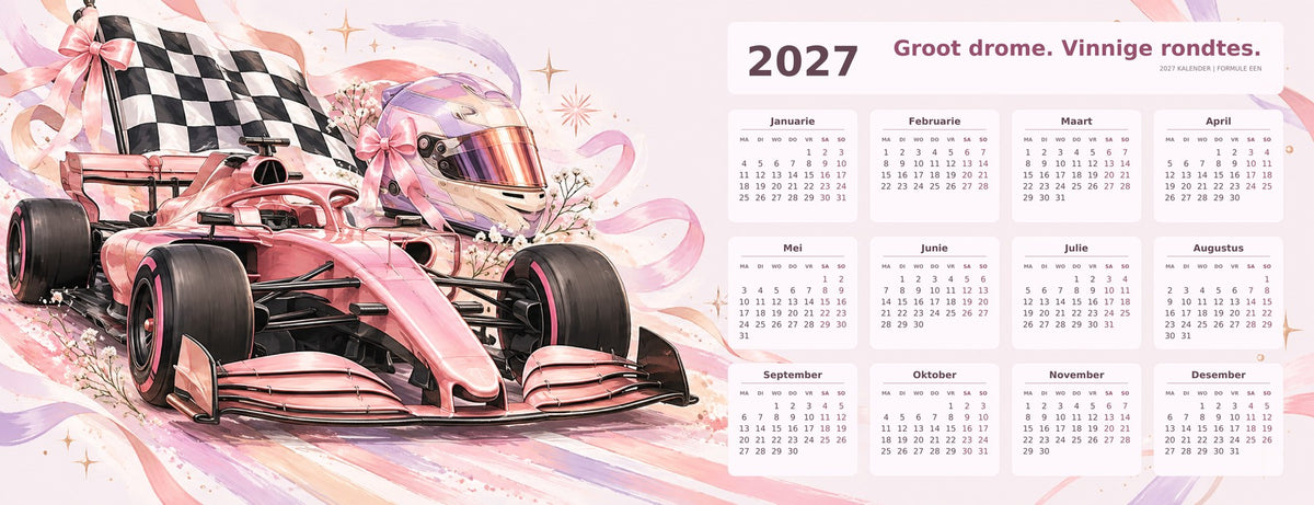 Pastel Paddock 2027 calendar desk mat full design – 780 × 300 mm