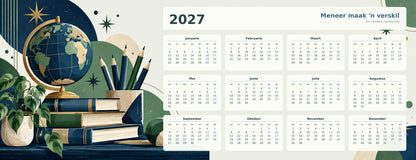 Modern Meneer 2027 calendar desk mat full design – 780 × 300 mm