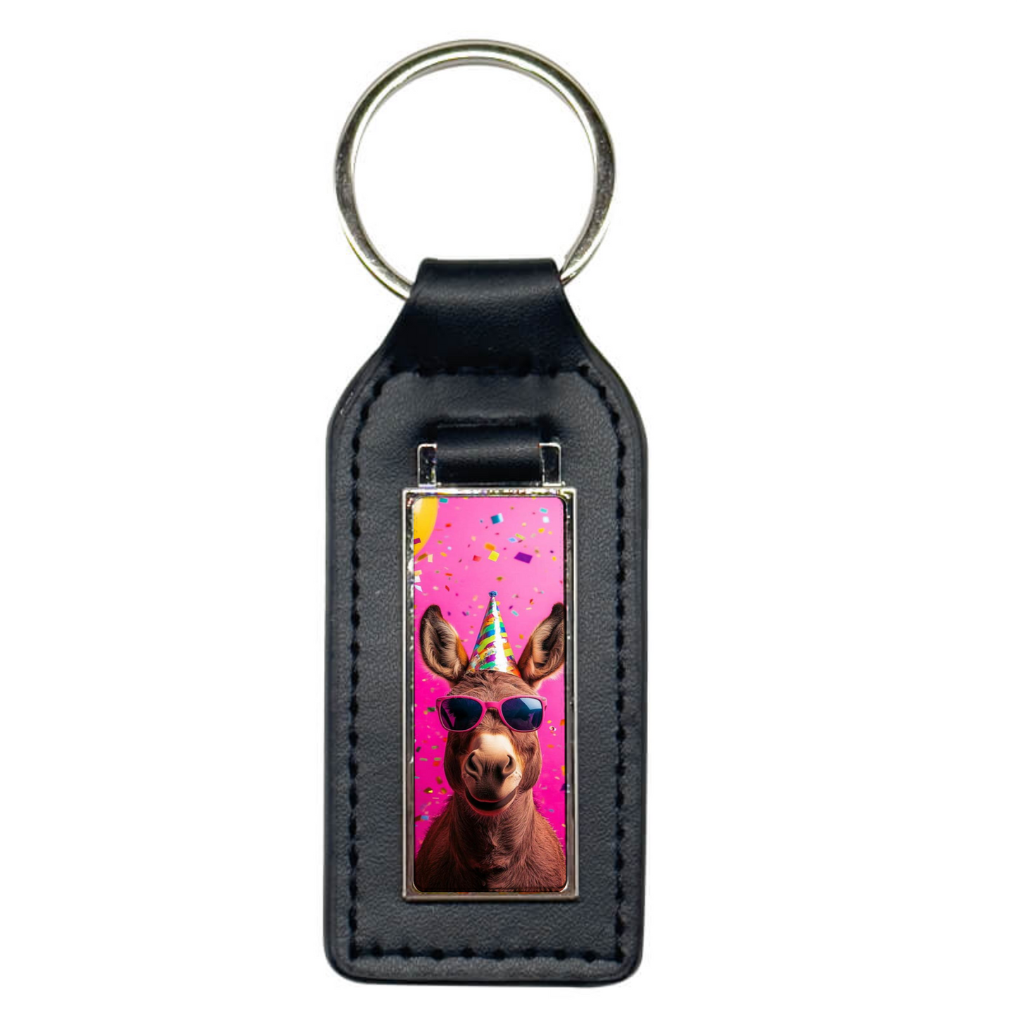 PU & Metal Rectangle Keyring – Custom Printed Sublimation Keychain