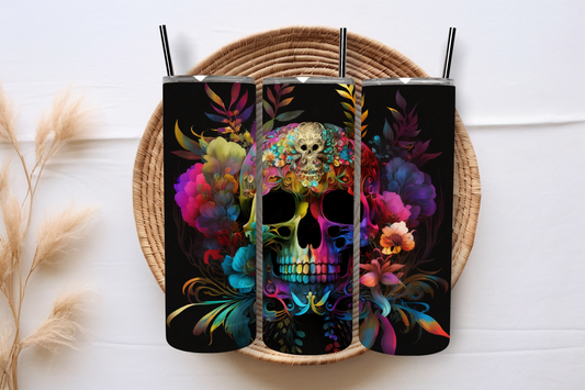 Skinny Tumbler - Colorful Skull 1