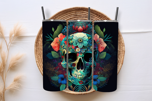 Skinny Tumbler - Colorful Skull 2