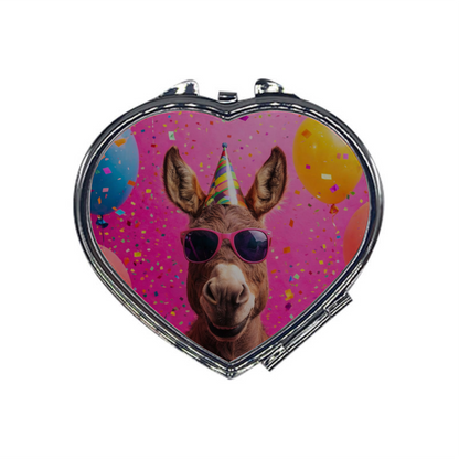Heart-Shaped Compact Mirror – Custom Printed Personalised Pocket Mirror