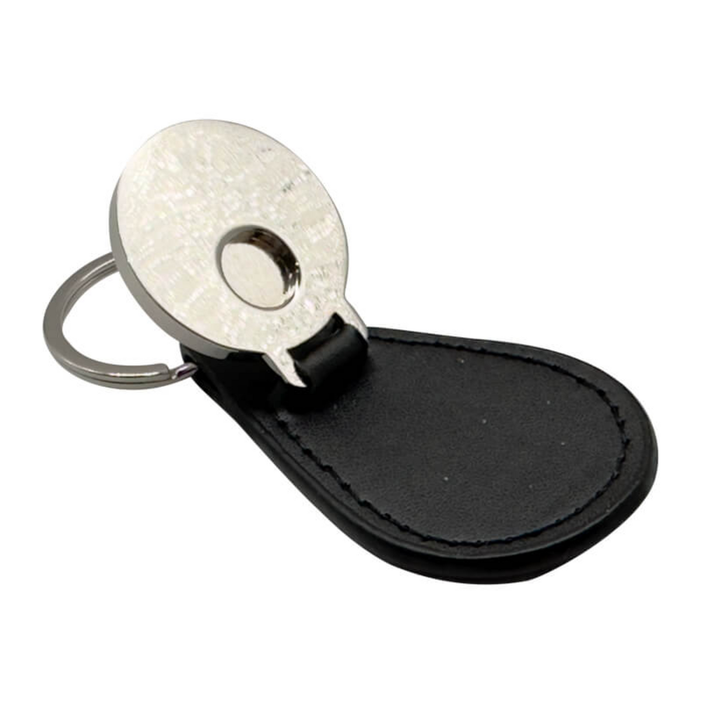 PU & Metal Round Keyring – Custom Printed Sublimation Keychain