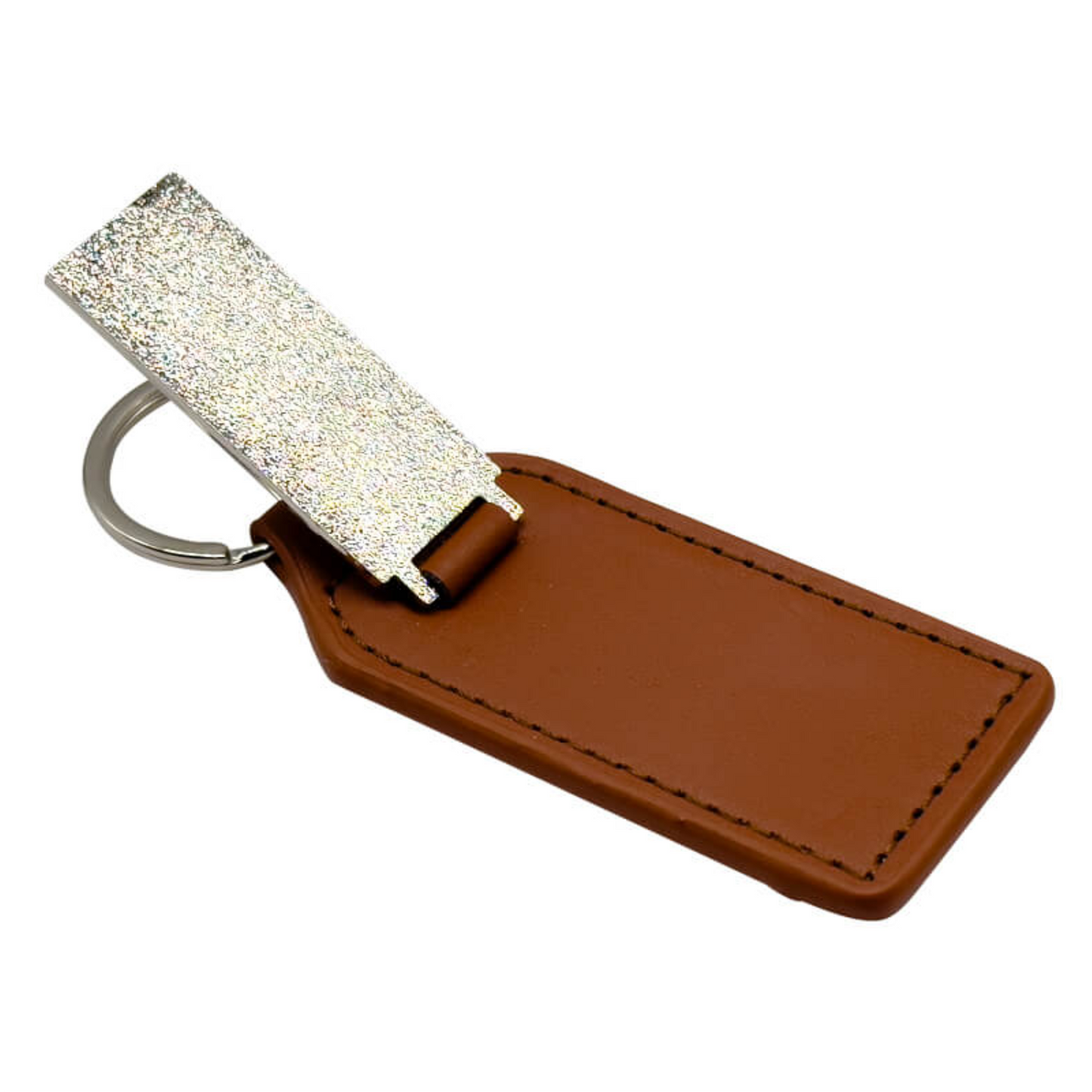 PU & Metal Rectangle Keyring – Custom Printed Sublimation Keychain