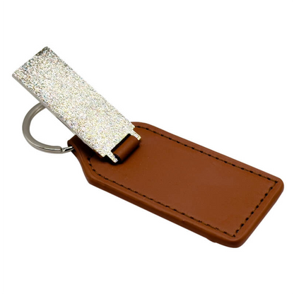 PU & Metal Rectangle Keyring – Custom Printed Sublimation Keychain