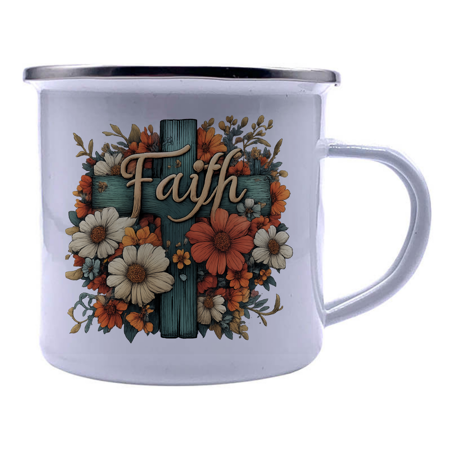 Custom Printed Enamel Mug – Personalised Sublimation Camping Mug