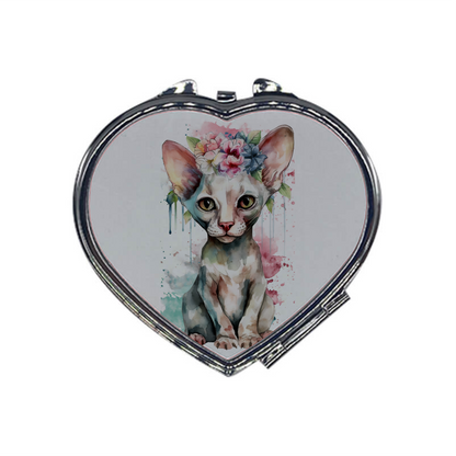 Heart-Shaped Compact Mirror – Custom Printed Personalised Pocket Mirror