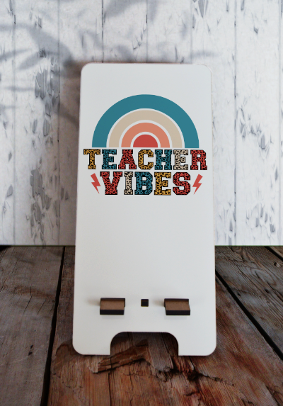 Phone stand (small) - Teacher Vibes Rainbow