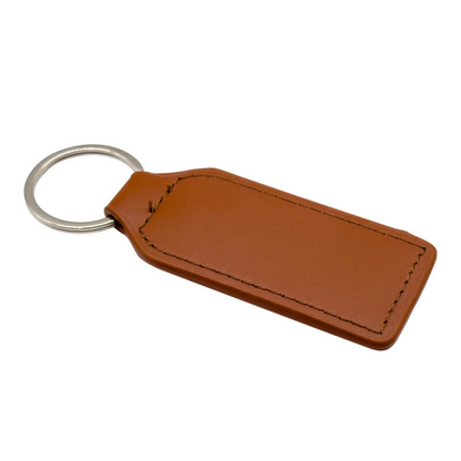 PU & Metal Rectangle Keyring – Custom Printed Sublimation Keychain
