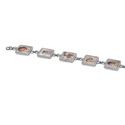 Custom Photo Bracelet | Personalised Stainless Steel Charm Bracelet | Memory Jewellery Gift