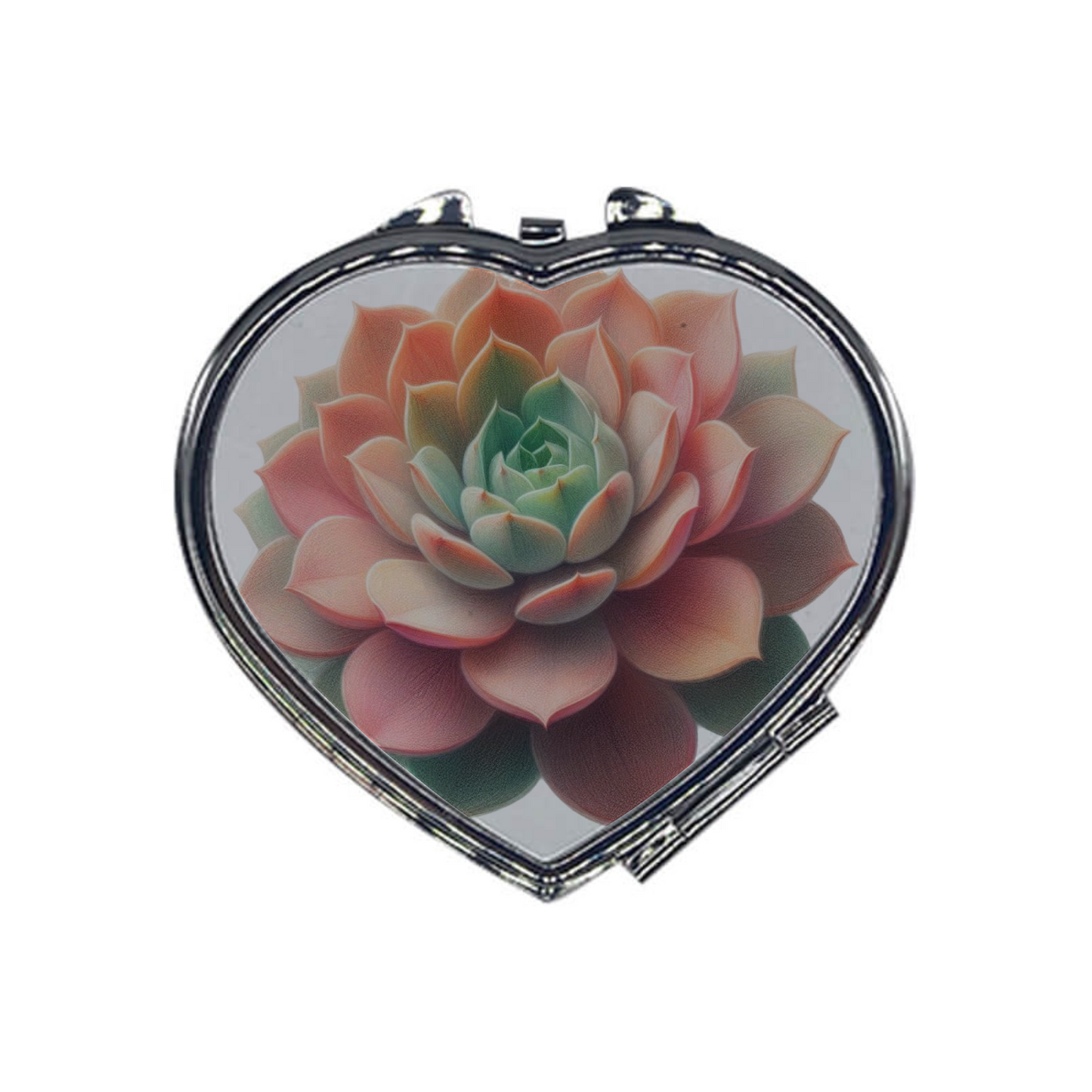 Heart-Shaped Compact Mirror – Custom Printed Personalised Pocket Mirror