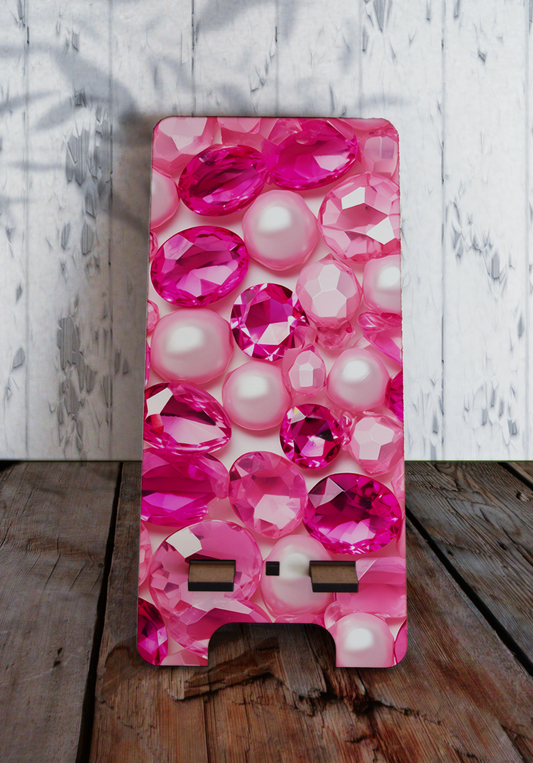 Phone stand (small) - Pink Gems